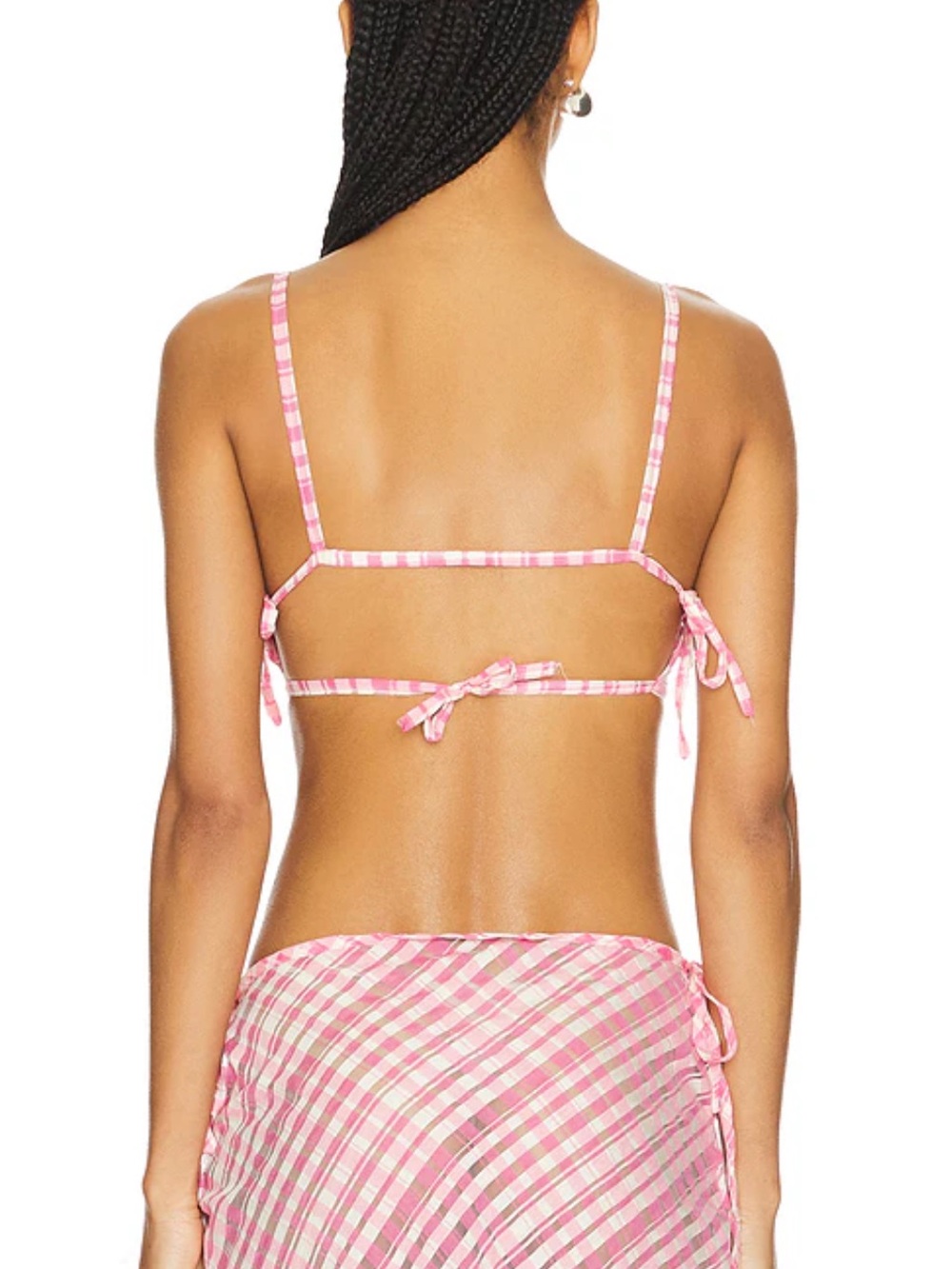 Milkwhite Brand New Cropped Top in Gingham Pink. Retail price: $145. S size.